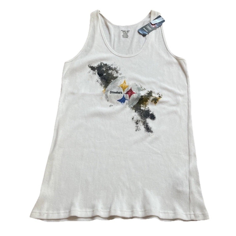 NFL Pittsburgh Steelers White Women's 2XL Football Tank Top Bling NWT